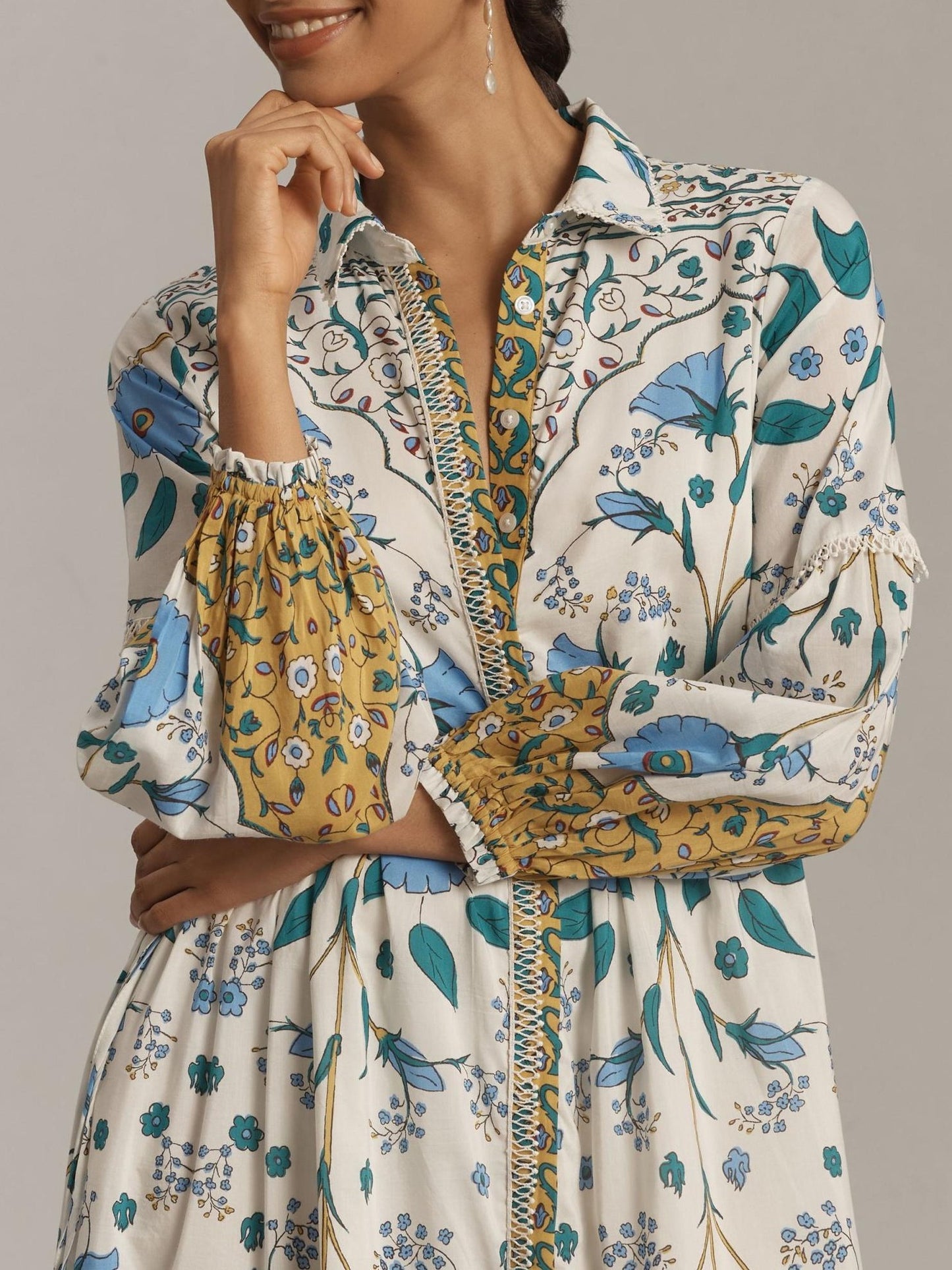 Long-Sleeve Maxi Shirt Dress