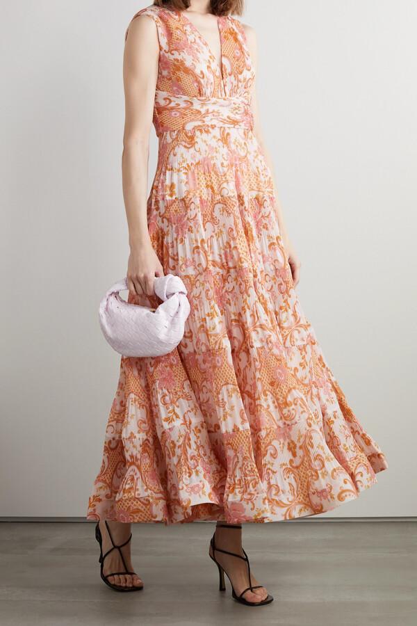 Printed Organza Maxi Dress