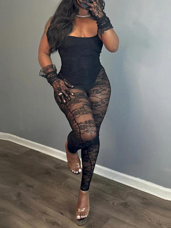 Lace High-stretch Jumpsuit