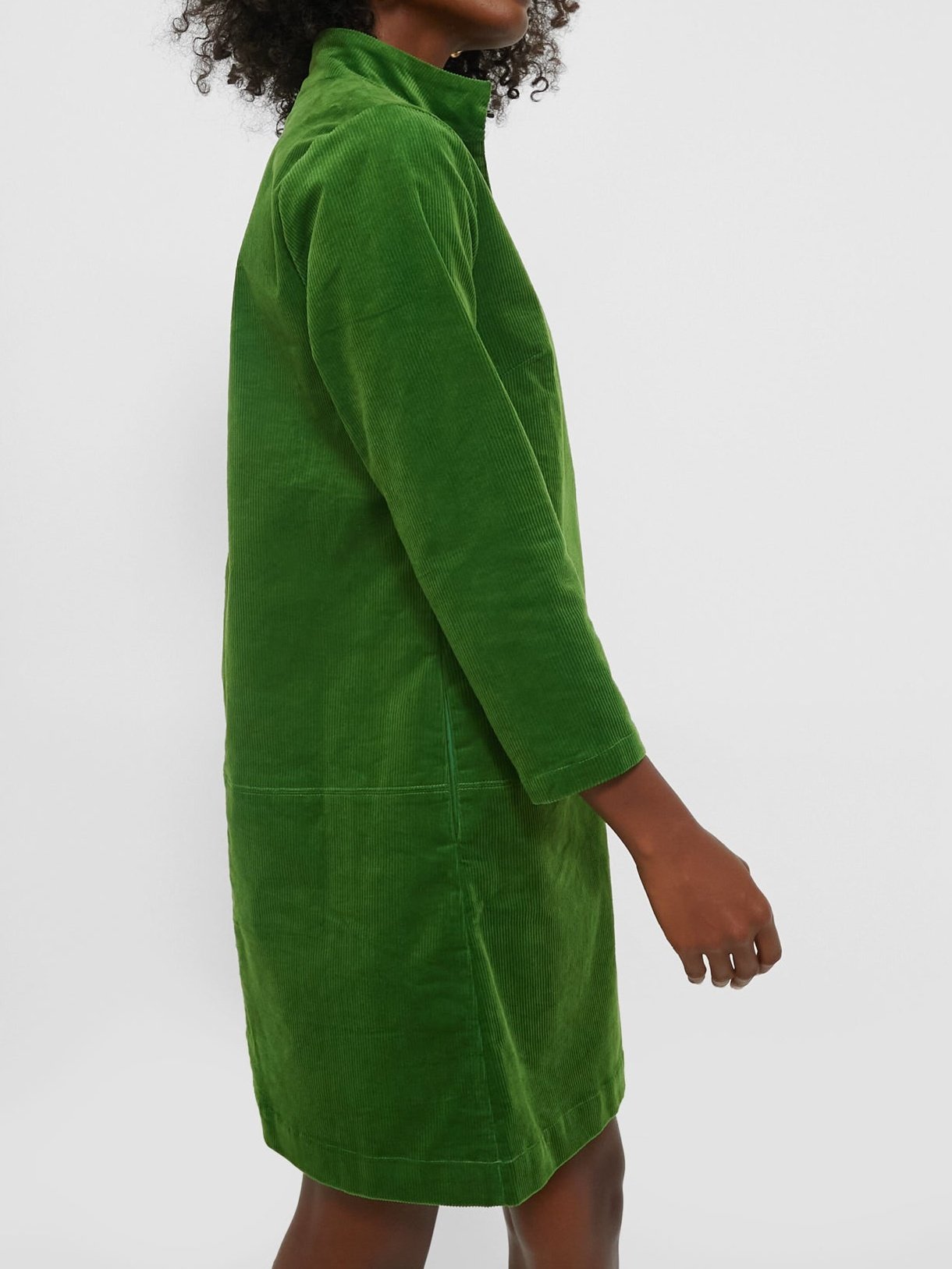 Green Corduroy Mini Dress