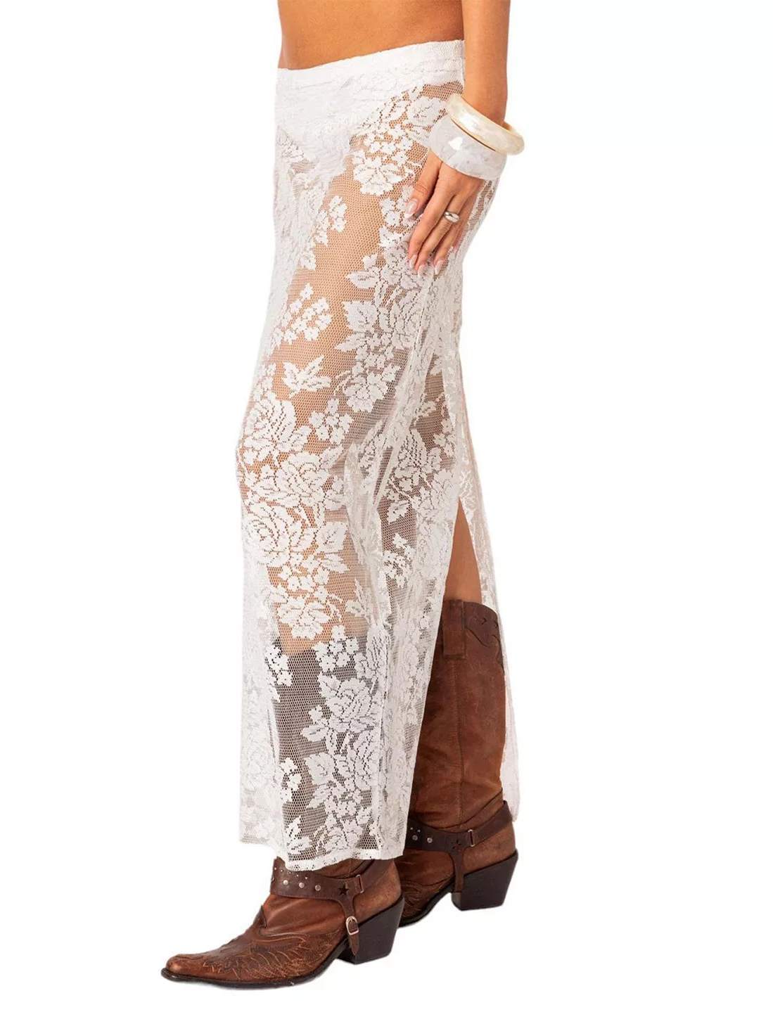Bess Sheer Lace Maxi Skirt