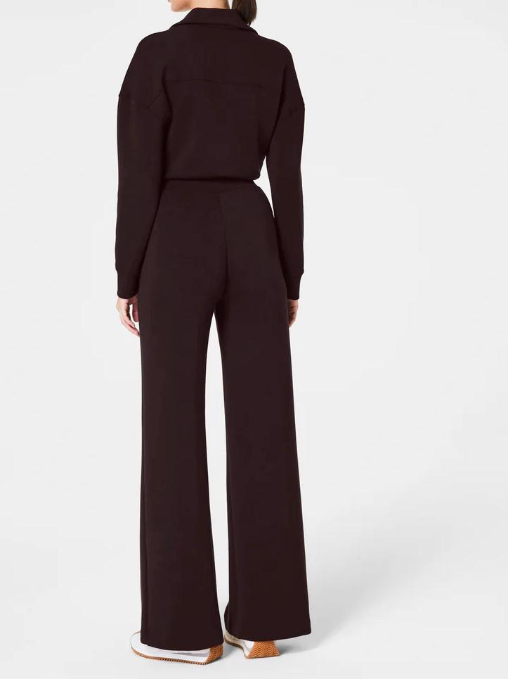 Solid Color Half Zip Jumpsuit
