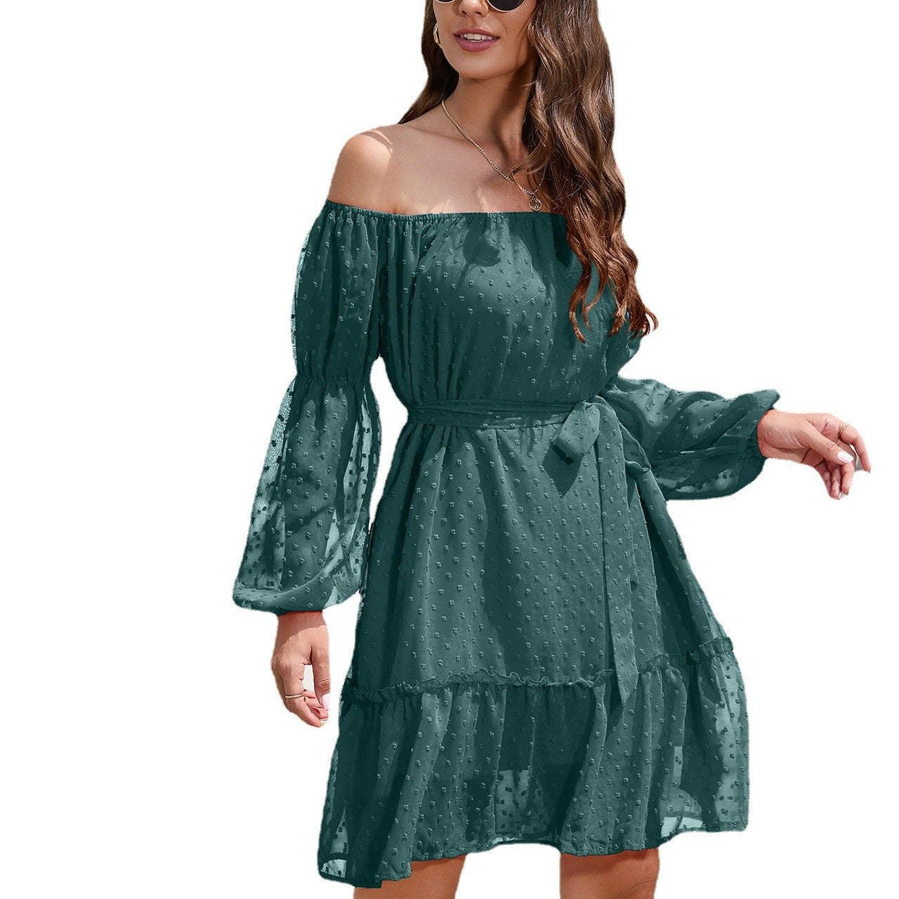 Women's Smocked Chiffon Midi Dress