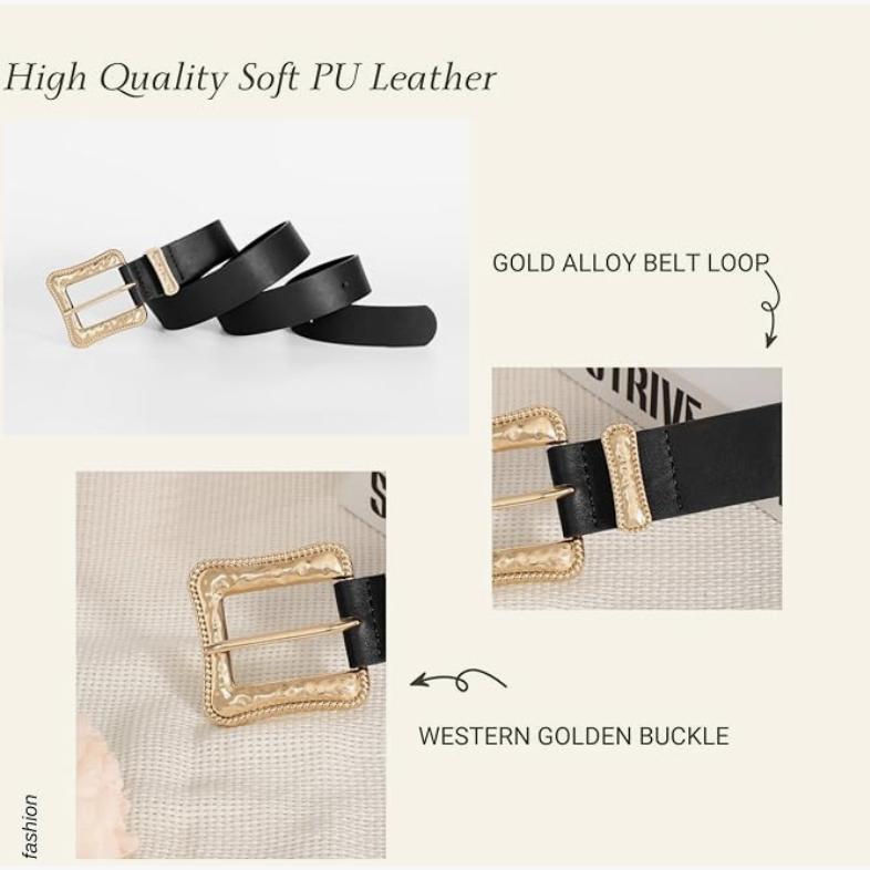 Plus Size Women's Leather Belt For Jeans Pants