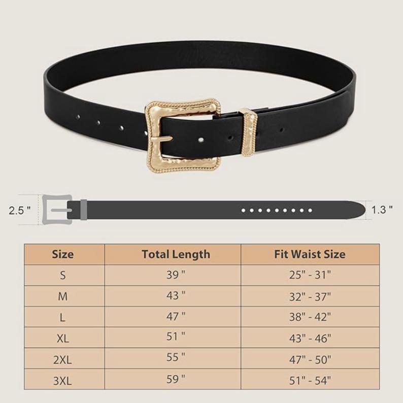 Plus Size Women's Leather Belt For Jeans Pants