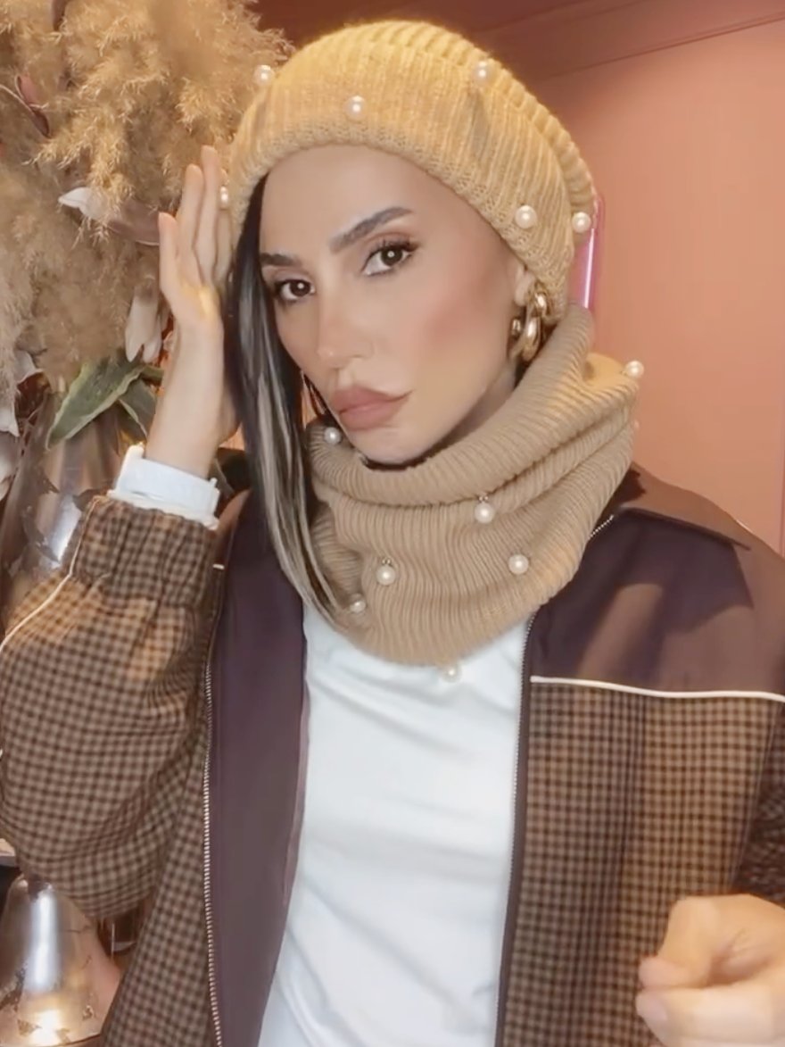 Warm Peal Beanie Hat Scarf Set