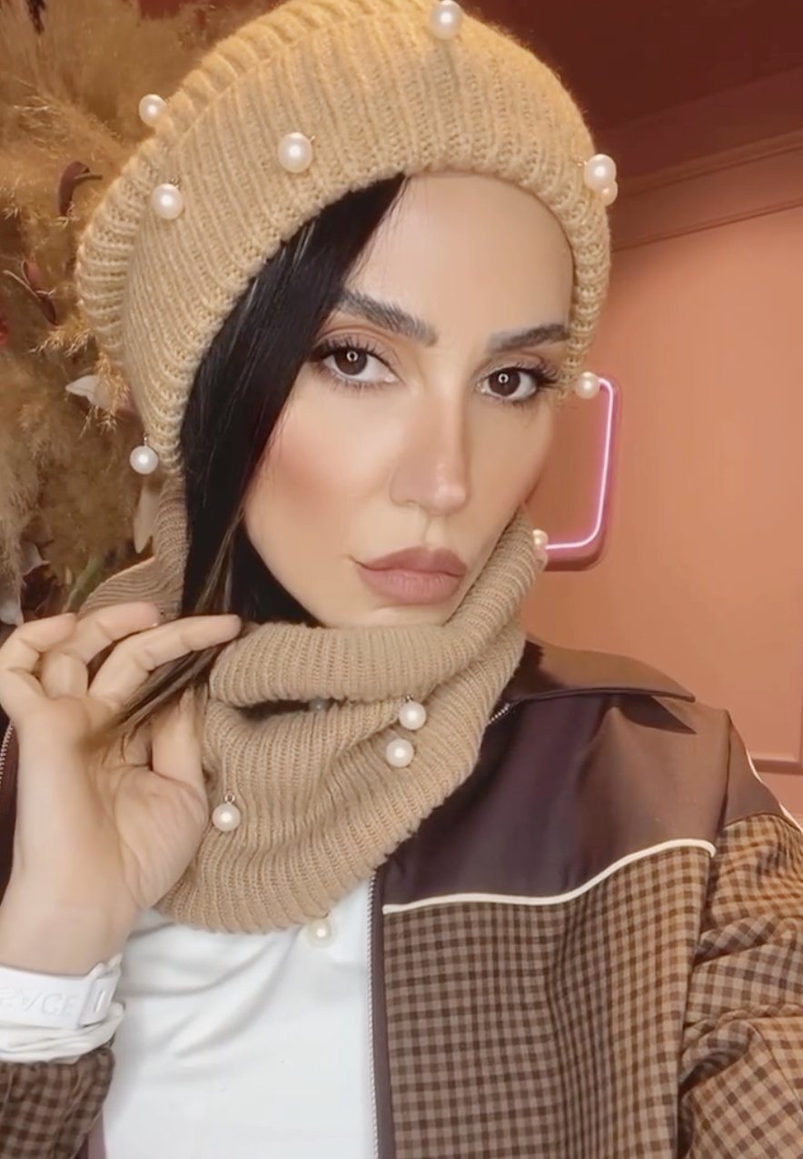 Warm Peal Beanie Hat Scarf Set