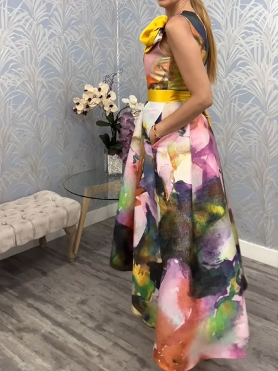 Sleeveless A-line Midi Dress For Events