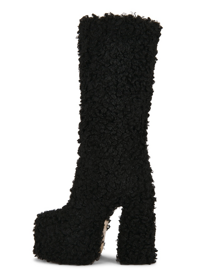 Faux Fur High-Heel Boots