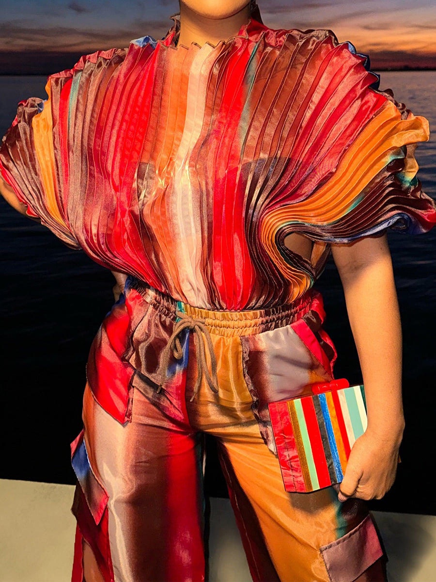 Pockets Drawstring Waist Two Pieces Set