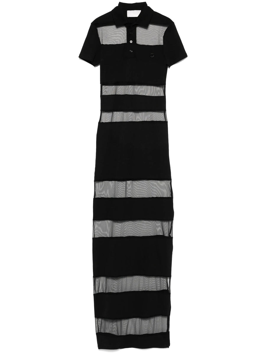 Mesh Patchwork Short Sleeve Maxi Dress