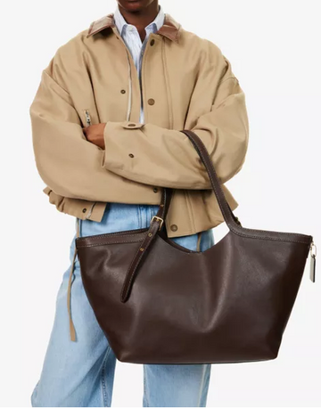 Branded Leather Tote Bag