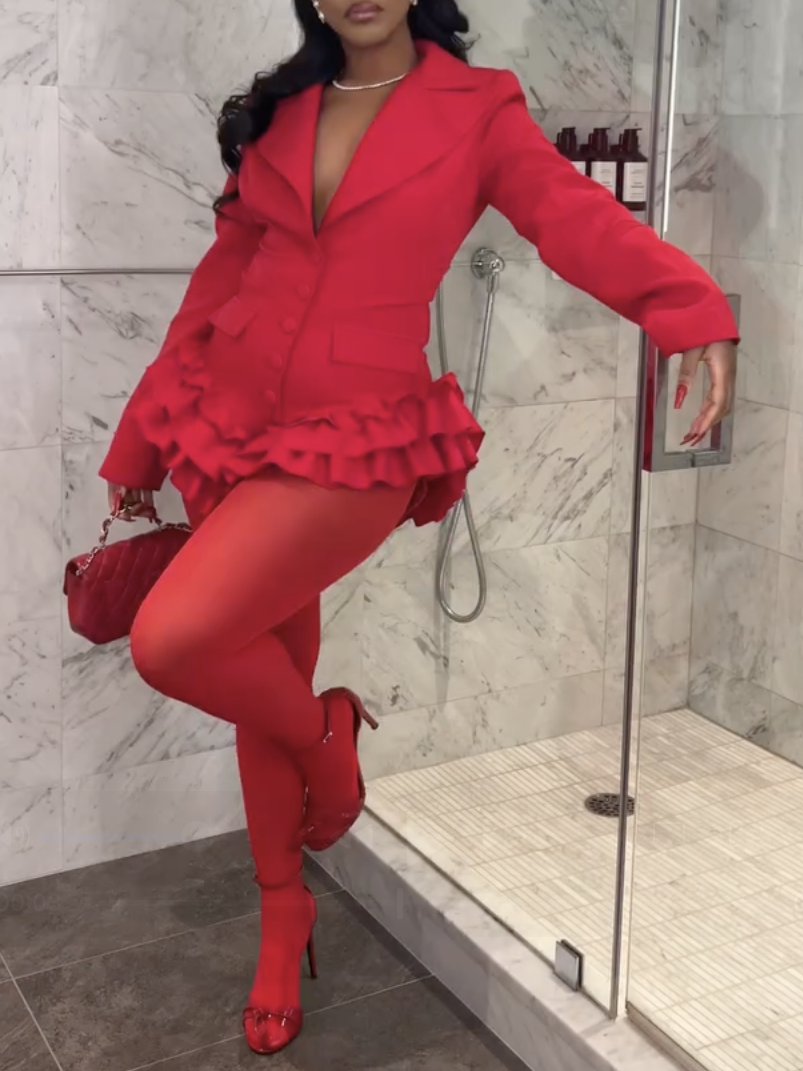 Endless Charm V Neck Ruffle Romper