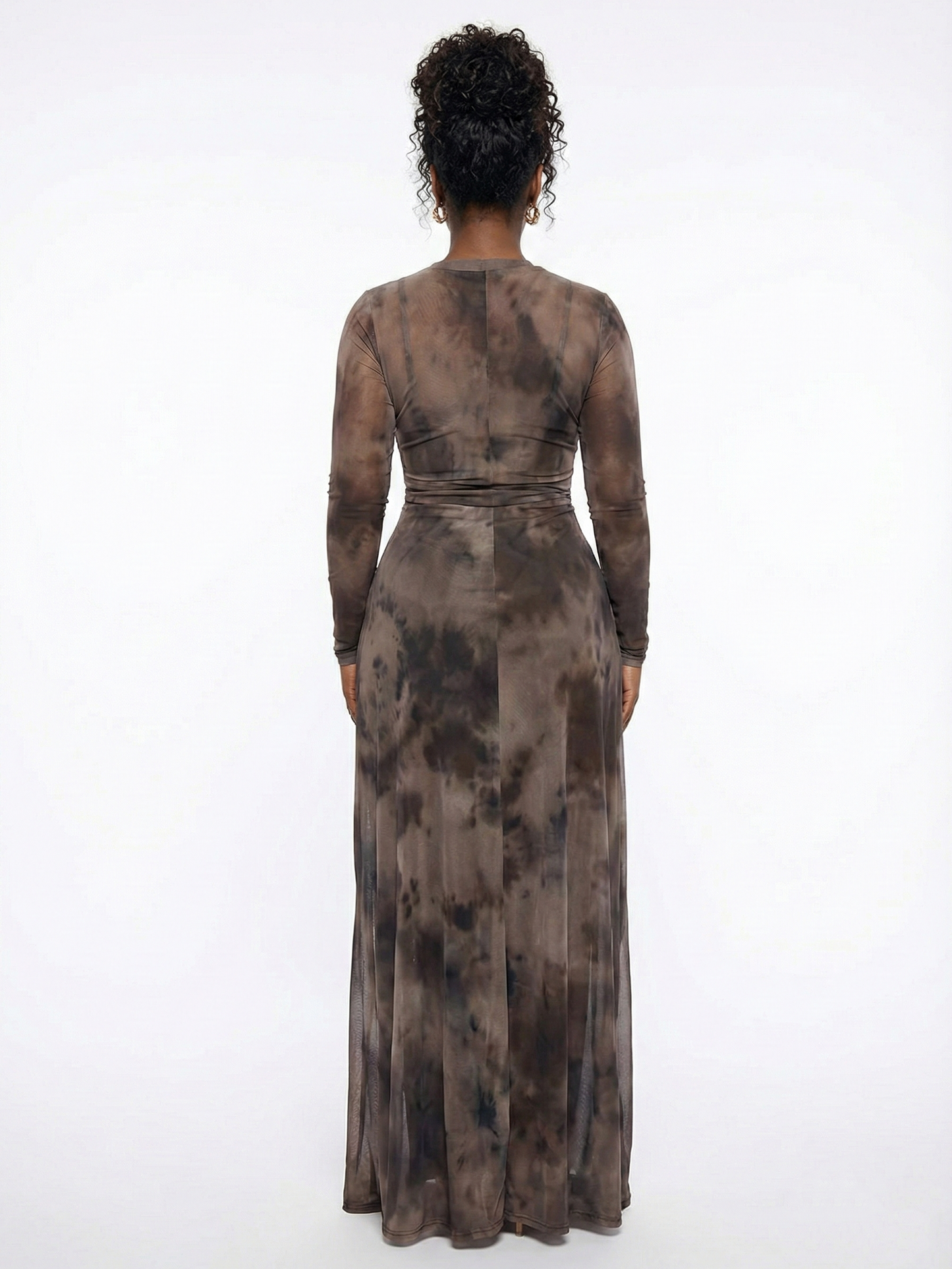 Printed Hollowed Out Two Pieces Dress