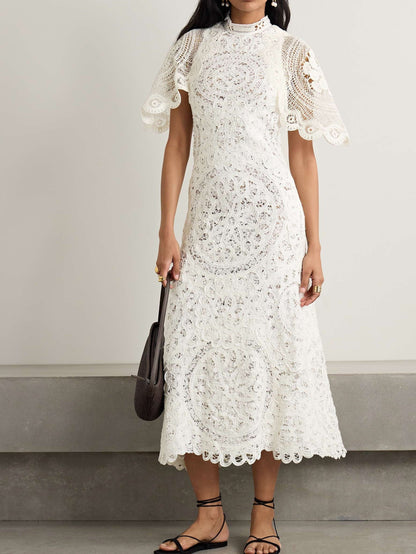 Elegant Lace Midi Dress