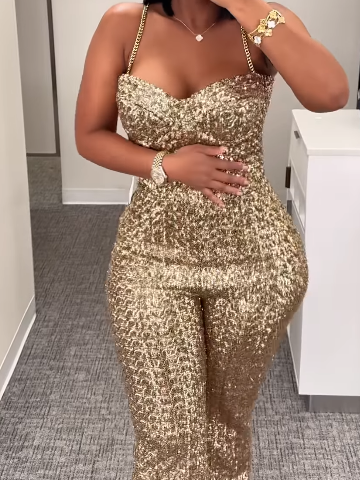 Gold Sequin Jumpsuit