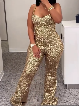 Gold Sequin Jumpsuit