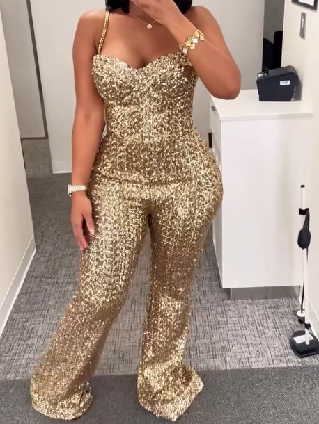 Gold Sequin Jumpsuit