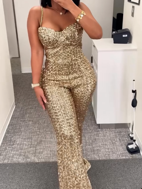 Gold Sequin Jumpsuit