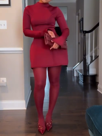 Long Sleeve Backless Sexy Mini Dress