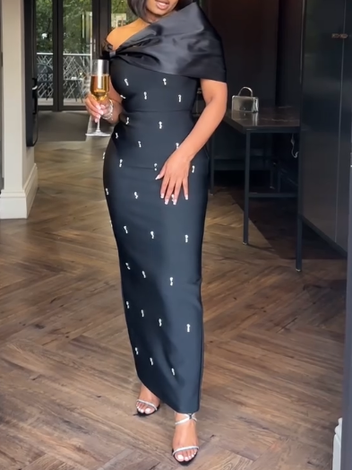 Crystal Detail Maxi Dress