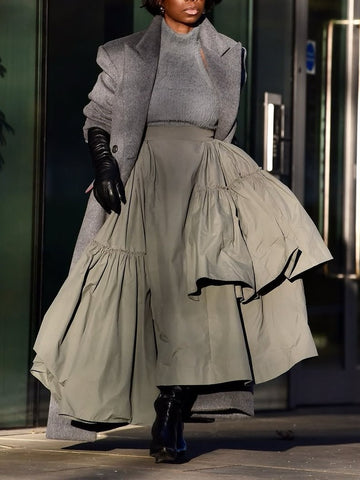 Asymmetric Wind Breaker Skirt