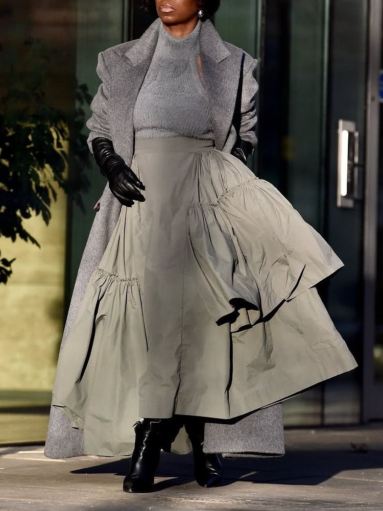 Asymmetric Wind Breaker Skirt