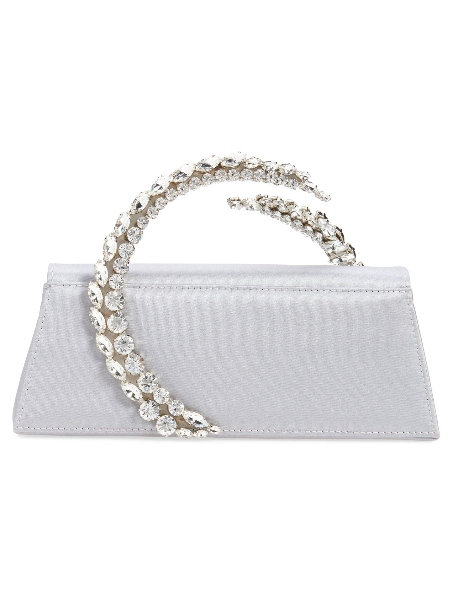 Crystal Spiral Handle Satin Clutch