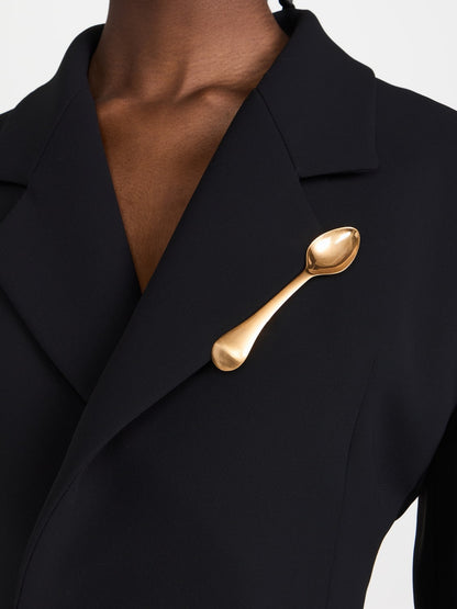 Scoop embellished backless blazer