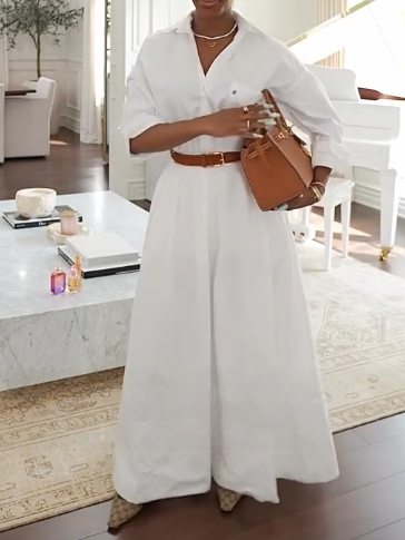 White Cotton Maxi Dress