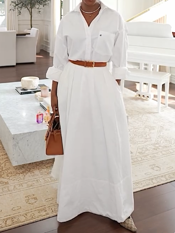 White Cotton Maxi Dress