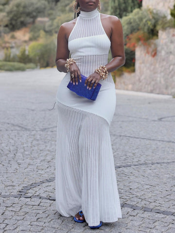 Mesh Patchwork Maxi Dress