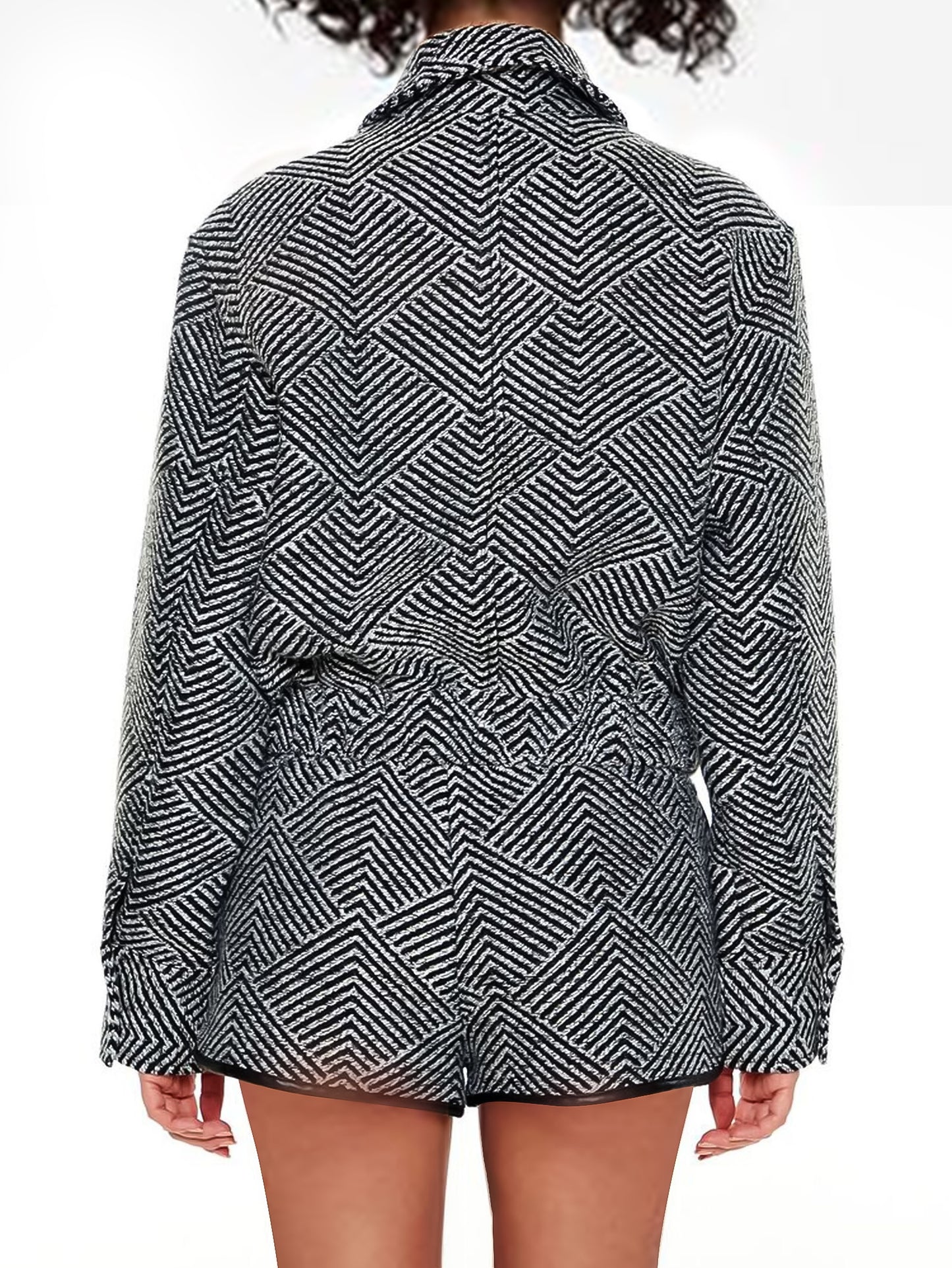 Woven Jacket Two Piece Set