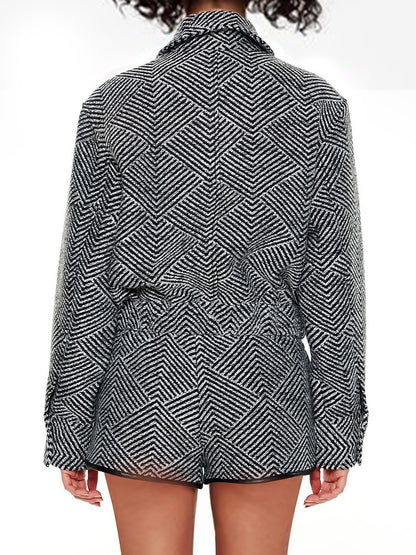Woven Jacket Two Piece Set