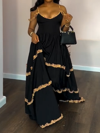 Crepe Sling Maxi Dress