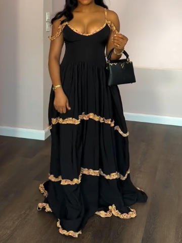 Crepe Sling Maxi Dress