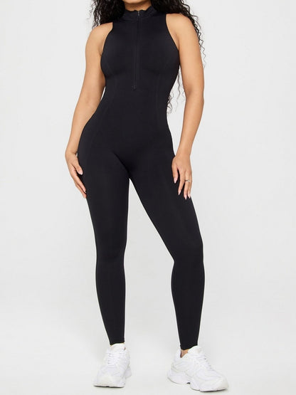 Seamless Scrunch Zip Front Jumpsuit
