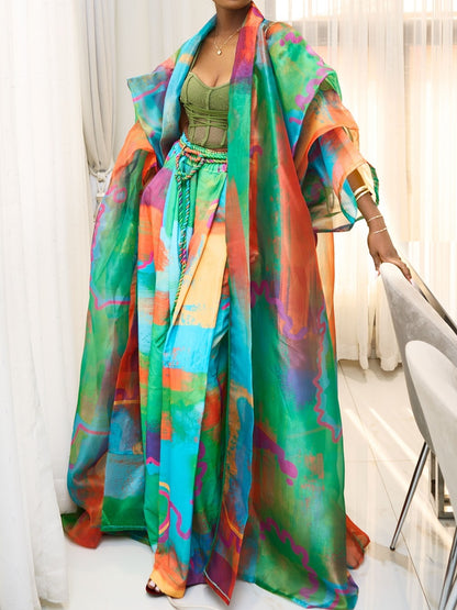 100% Custom Print Organza Two Pieces Set