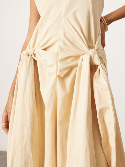 Racer Neck Drop Waist Maxi Dress