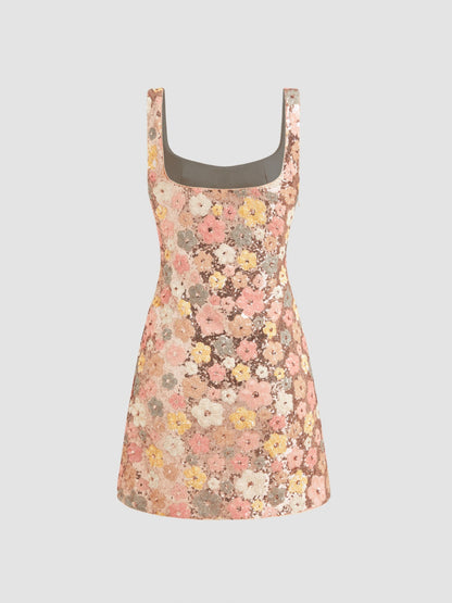 3D Sequin Multi Mini Dress