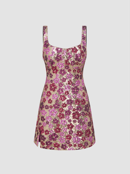 3D Sequin Multi Mini Dress