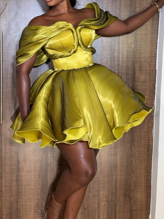 Off The Shoulder Short A-line Cocktail Dress