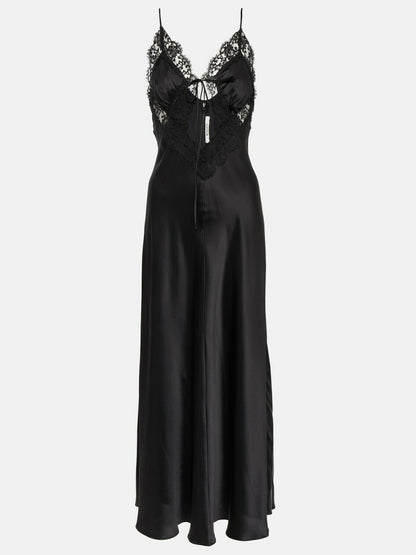 Lace-trimmed Cutout Maxi Dress