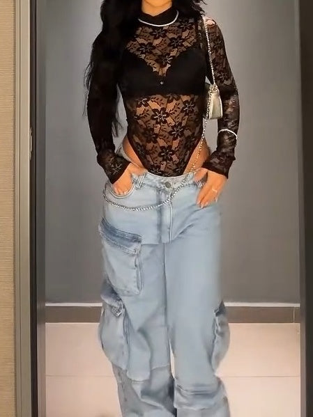 Lace Long-Sleeve Bodysuit