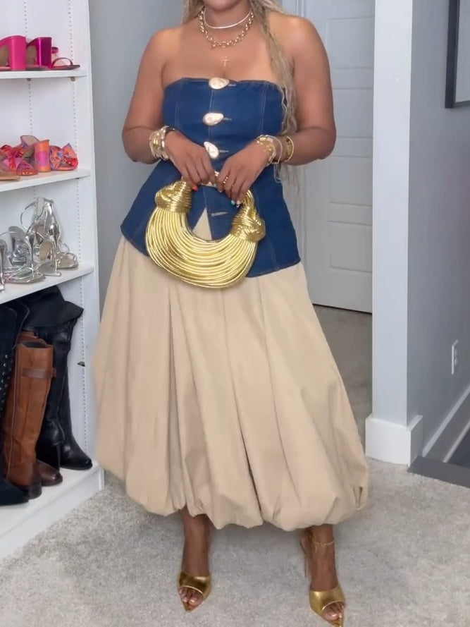 Tall Puffball Midi Skirt