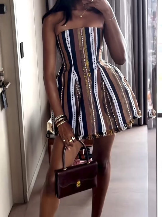 Woven Cotton Mini Dress