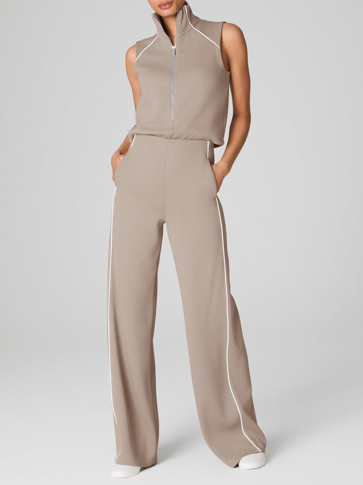 Sleeveless Mockneck Jumpsuit