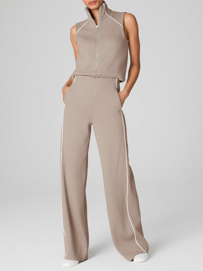 Sleeveless Mockneck Jumpsuit