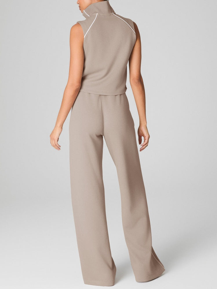 Sleeveless Mockneck Jumpsuit