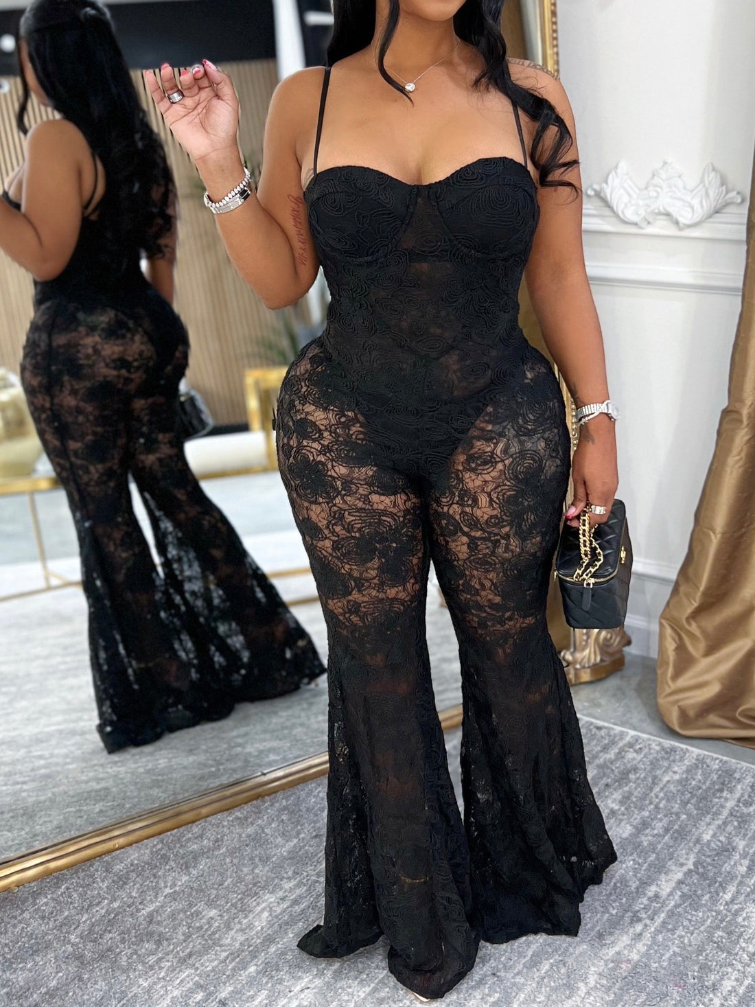 The Eclipse Lace Mesh Jumpsuit